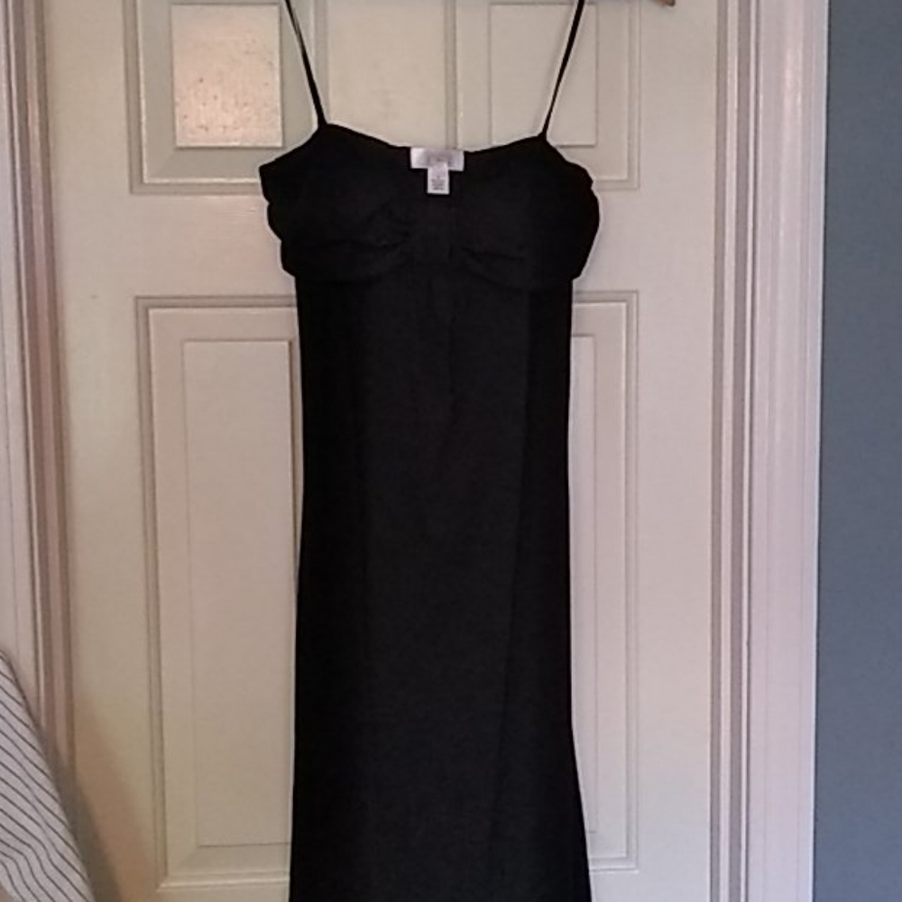Black strapless jersey knit dress